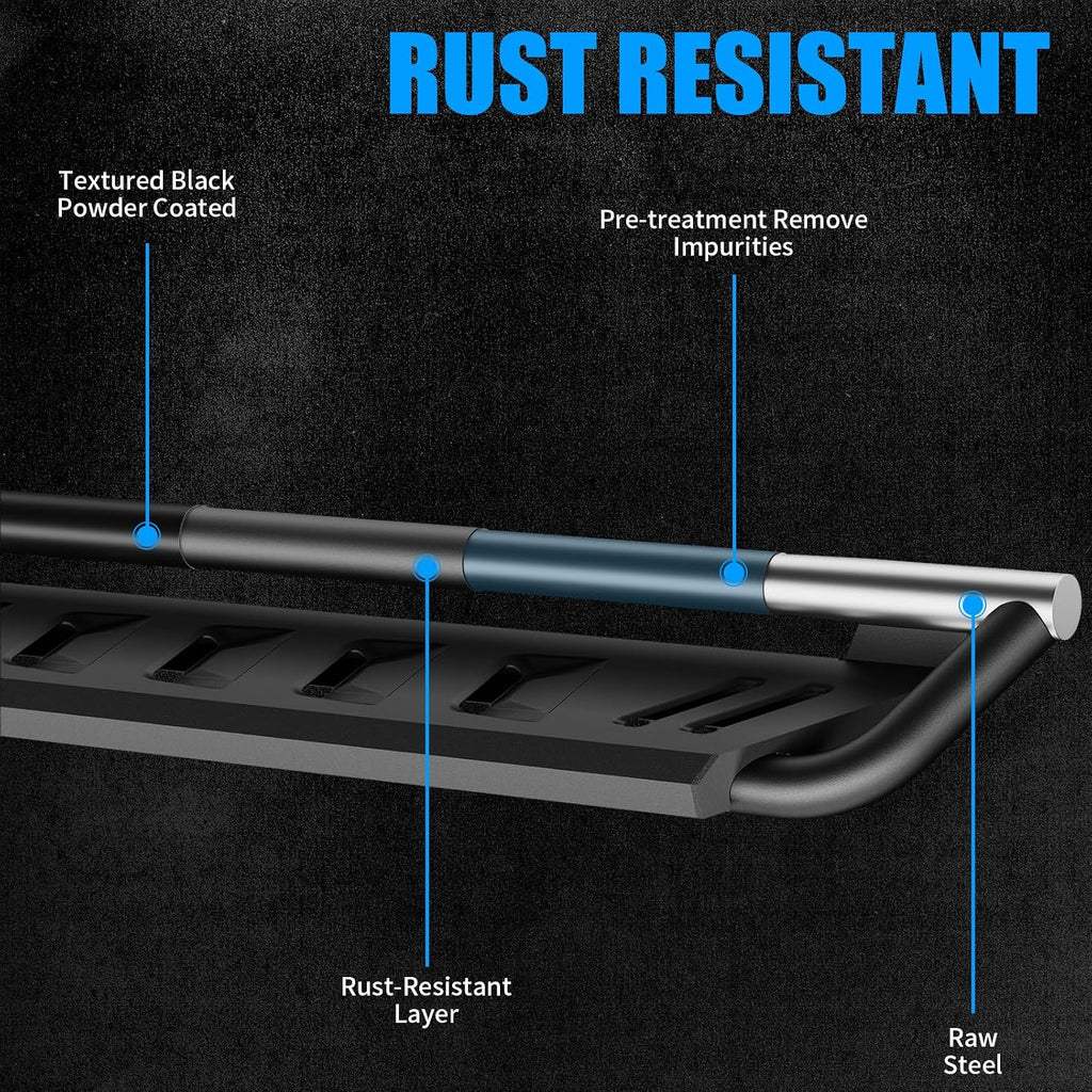 ONINE Tubular Drop Running Board Custom Fit 2019-2026 Chevy Silverado/GMC Sierra 1500 & 2020-2026 Chevy Silverado/GMC Sierra 2500HD/3500HD Crew Cab Drop Side Step Nerf Bar, Textured Black
