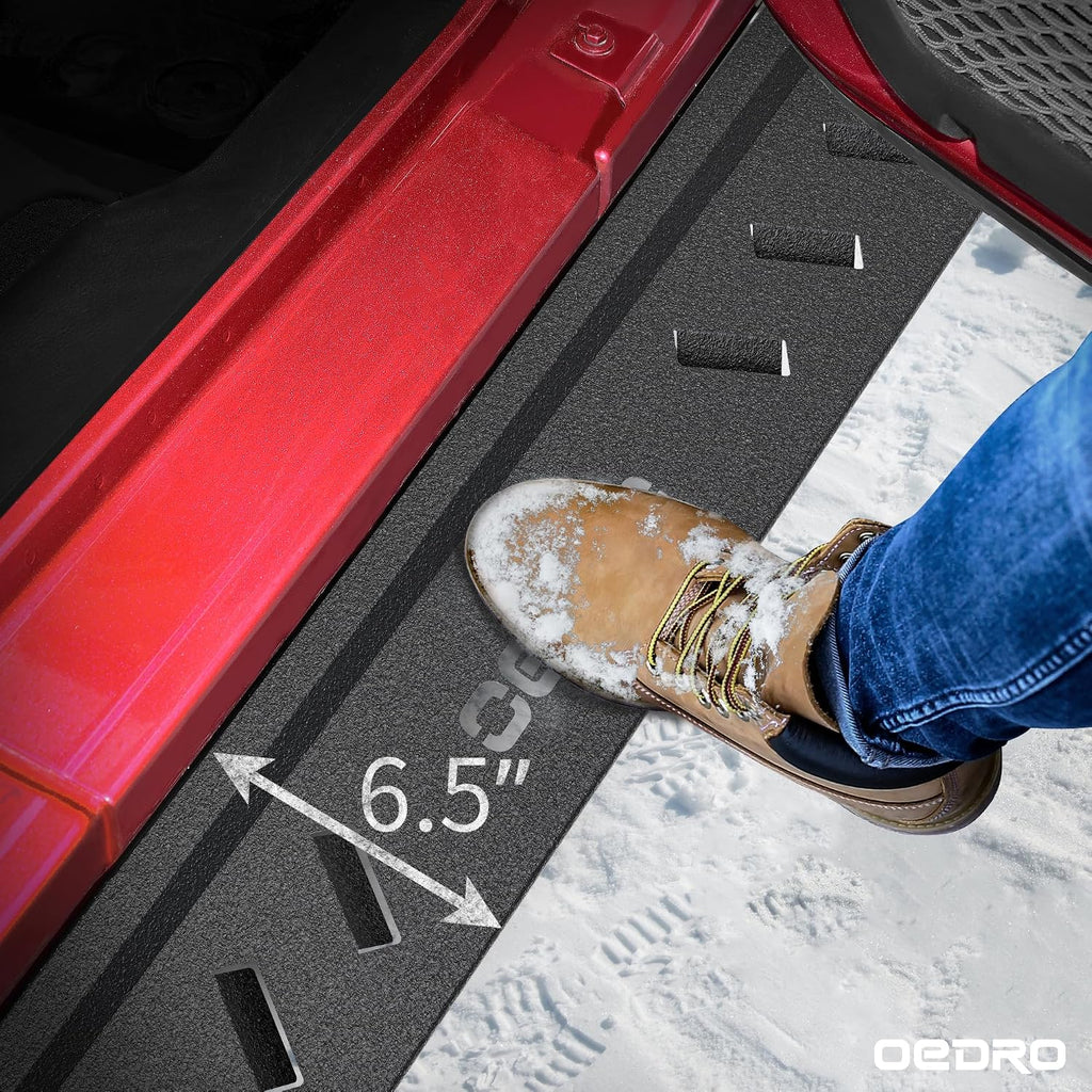 OEDRO 6.5' Running Boards Compatible with 2005-2023 Toyota Tacoma Double Cab, Steel Side Steps Nerf Bars Rails, Black and Red