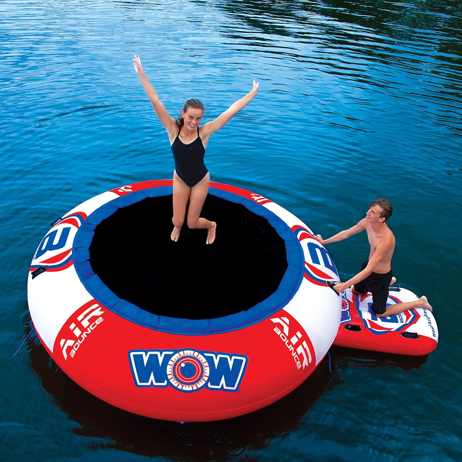 Wow Sports - Wow Air Jump Bouncer - Inflatable Floating Trampoline - 10 Foot Water Trampoline - Floating Lake Trampoline