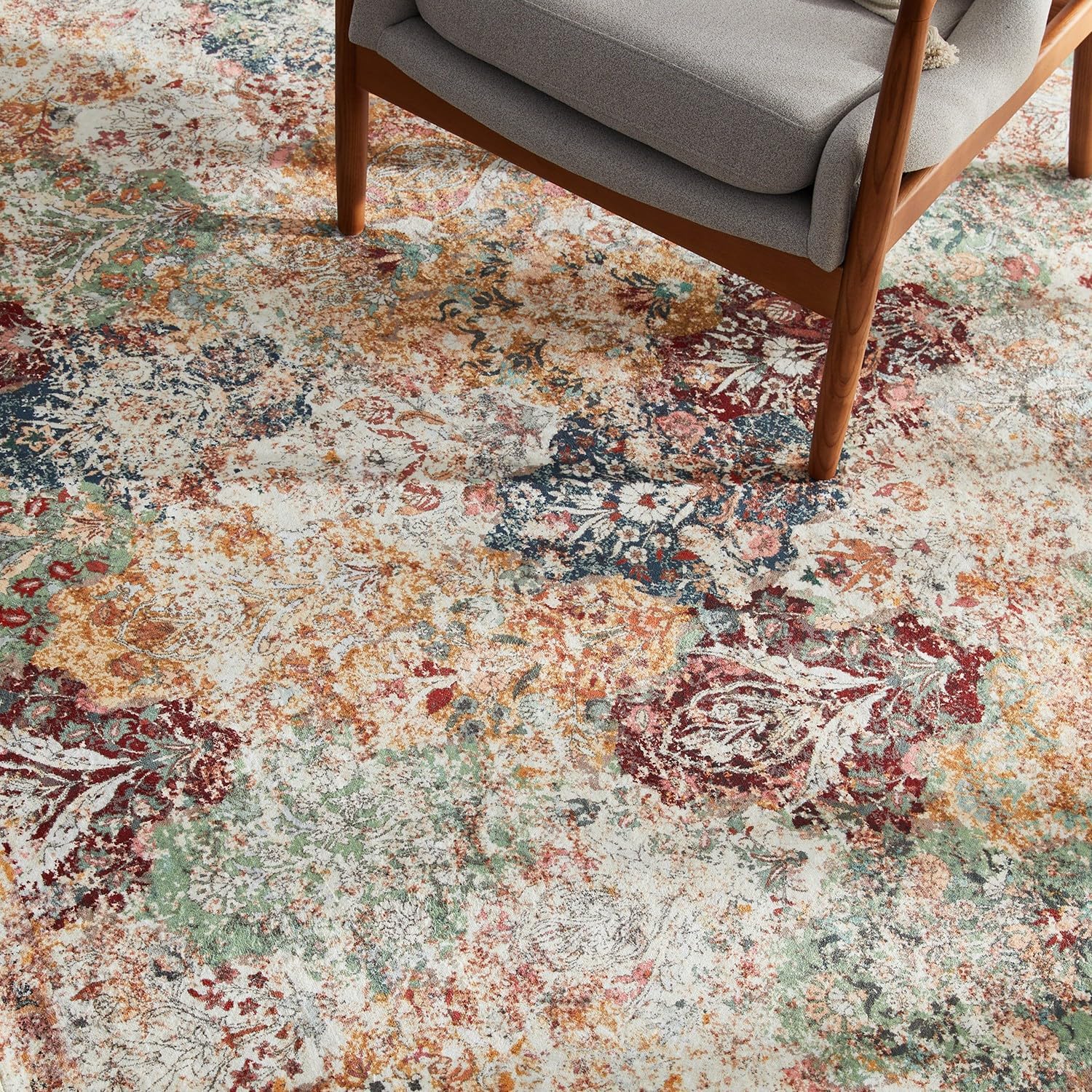 Triohero Area Rug 10x8 Large Machine Washable Clearance Boho Rug Distressed Table Carpet Pet & Kid Friendly Stain Resistant Fade Resistant Soft Vintage Rug for Living Room, Bedroom, Dining Room