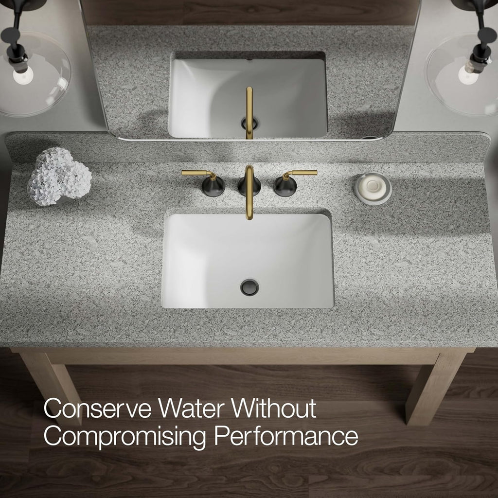 KOHLER 27416-4K-BMB K-27416-4K-BMB Tone Widespread Bathroom Sink Faucet, 1.0 GPM, Vibrant Brushed, Matte Black Moderne Brass