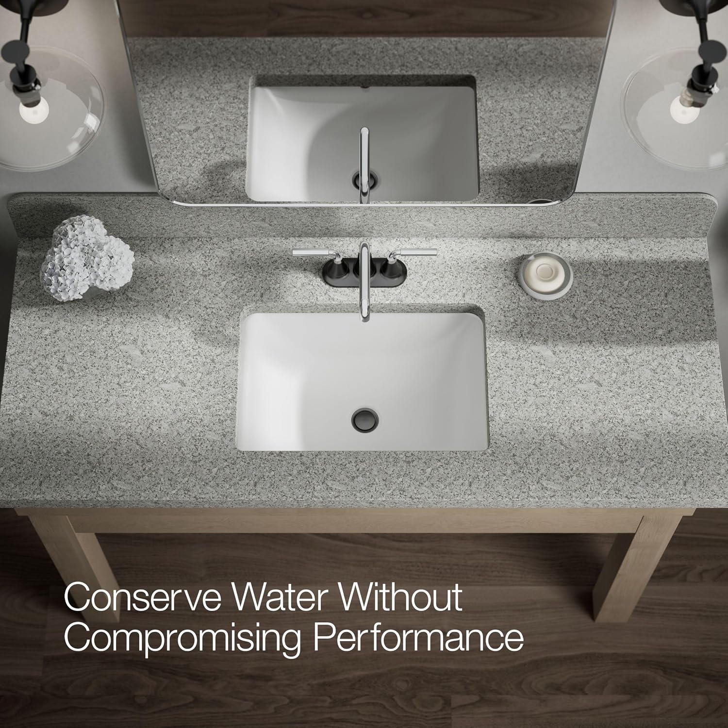 KOHLER K-27414-4-CBL Tone™ Centerset Bathroom Sink Faucet, Clicker Drain, Bathroom Faucets, 1.2 GPM, Polished Chrome with Matte Black