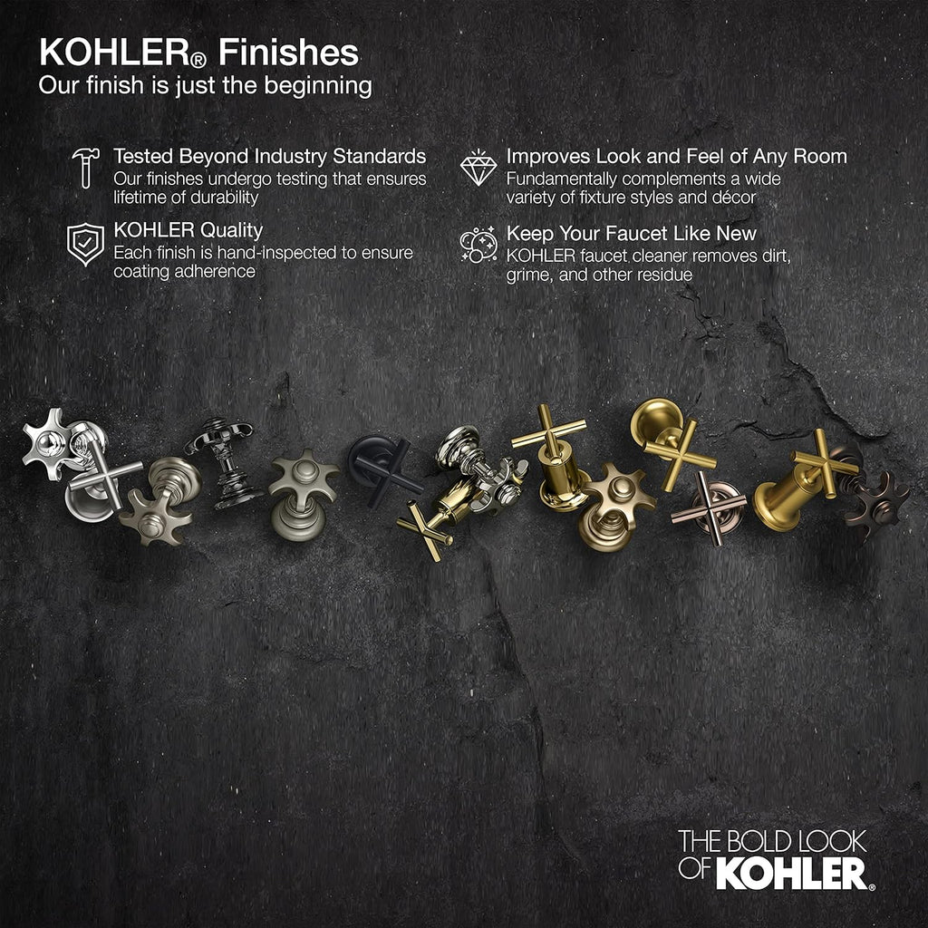 KOHLER TS72767-3-CP Artifacts Rite-Temp Valve Trim with Cross Handle, Faceplate with Single Metal Cross Handle, Polished Chrome