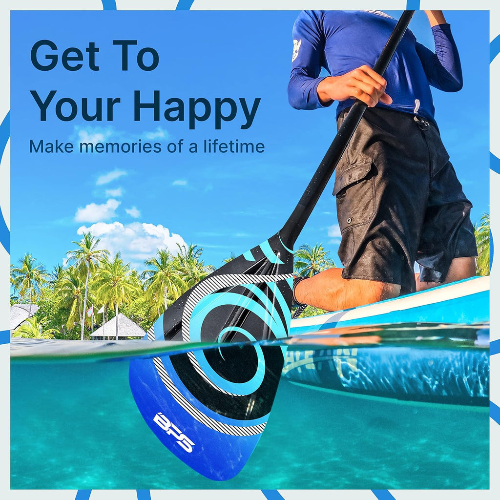 BPS New Zealand 2-Piece Adjustable Stand-up Paddle Board Paddle, Carbon Fiber or Fiberglass Shaft Comes with Carrying Paddle Bag