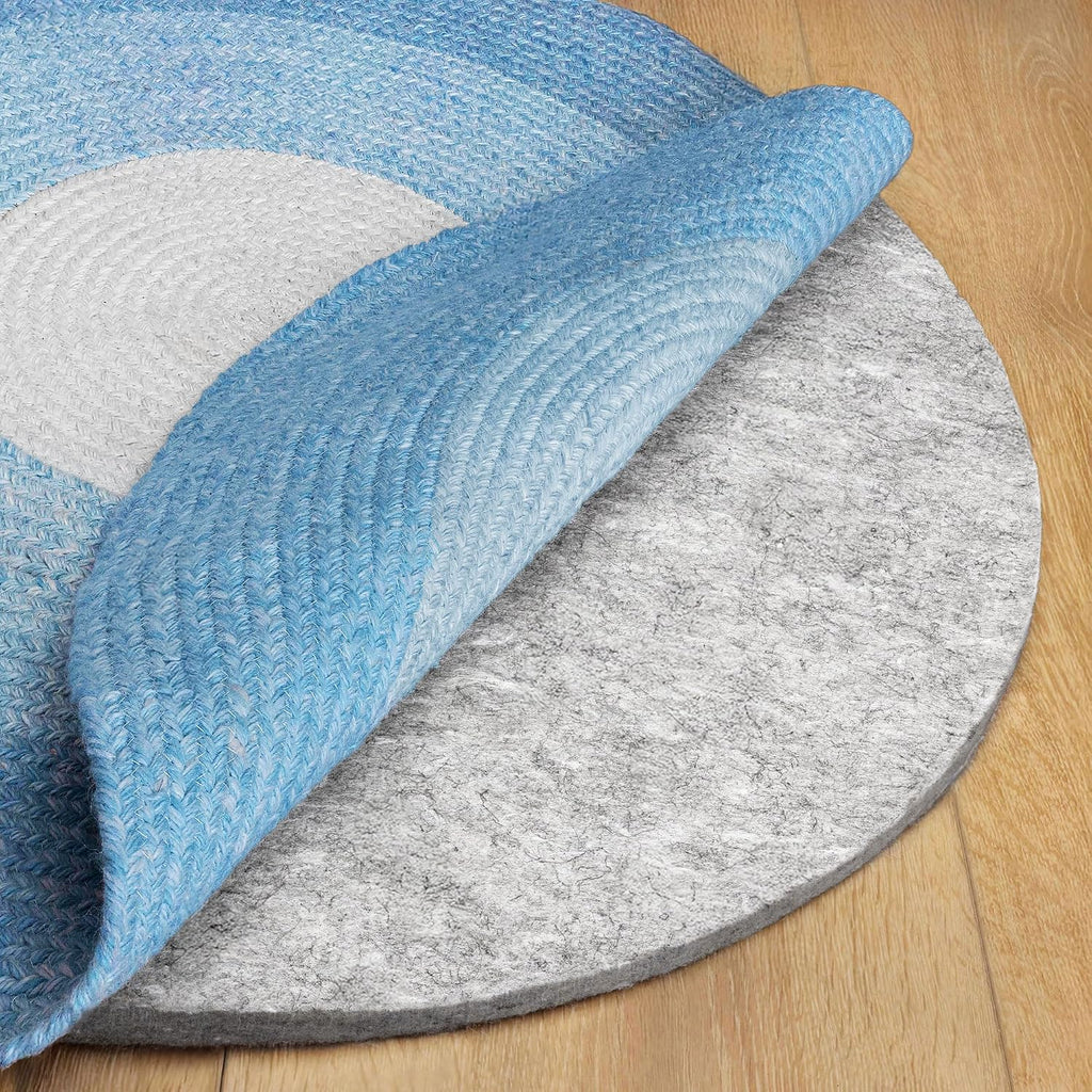 RUGPADUSA - Basics - 8' Round - 1/2' Thick - 100% Felt - Protective Cushioning Rug Pad - Safe for All Floors and Finishes Including Hardwoods