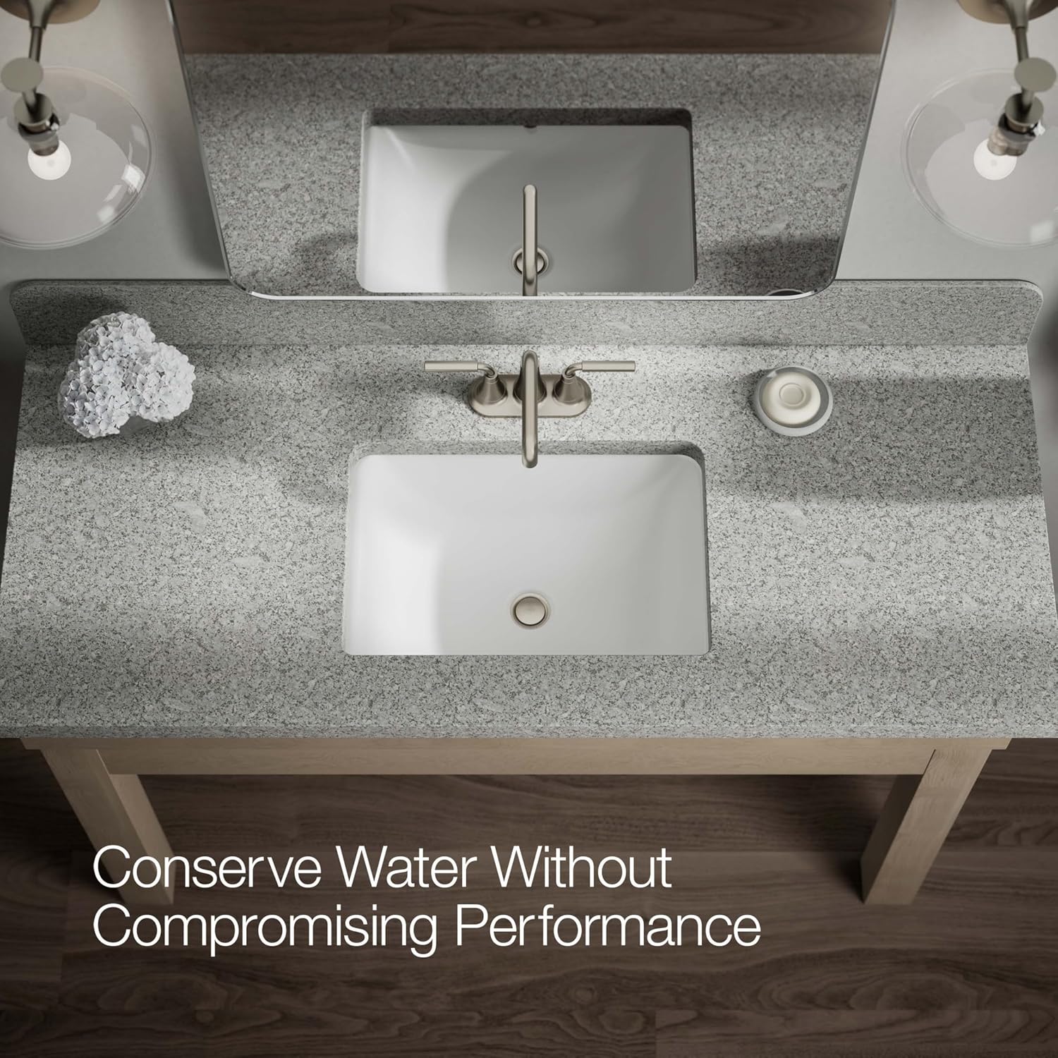 KOHLER K-27414-4N-BN Tone™ Centerset Bathroom Faucet, Clicker Drain, Bathroom Faucets, 0.5 GPM, Vibrant Brushed Nickel