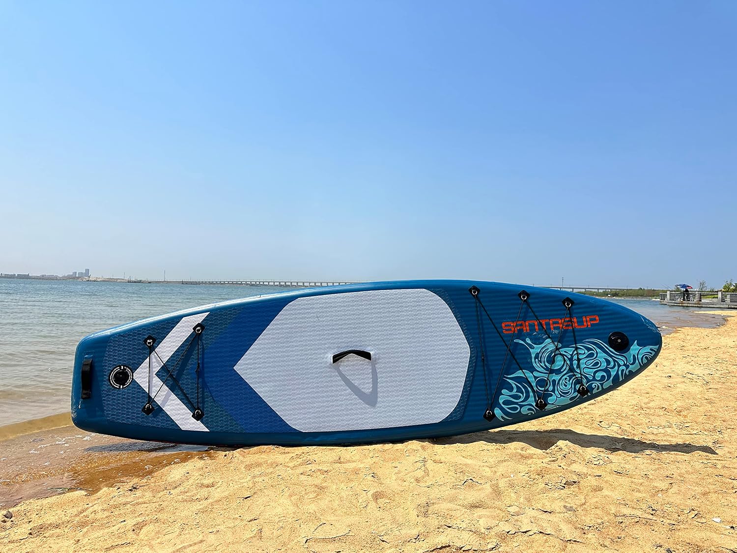 Inflatable Paddle Board 9.9'x33 x5 with Premium SUP Accessories & Backpack, Wide Stance, Bottom Fin for Paddling, Paddle, Leash, Surf Control, for Youth & Adult