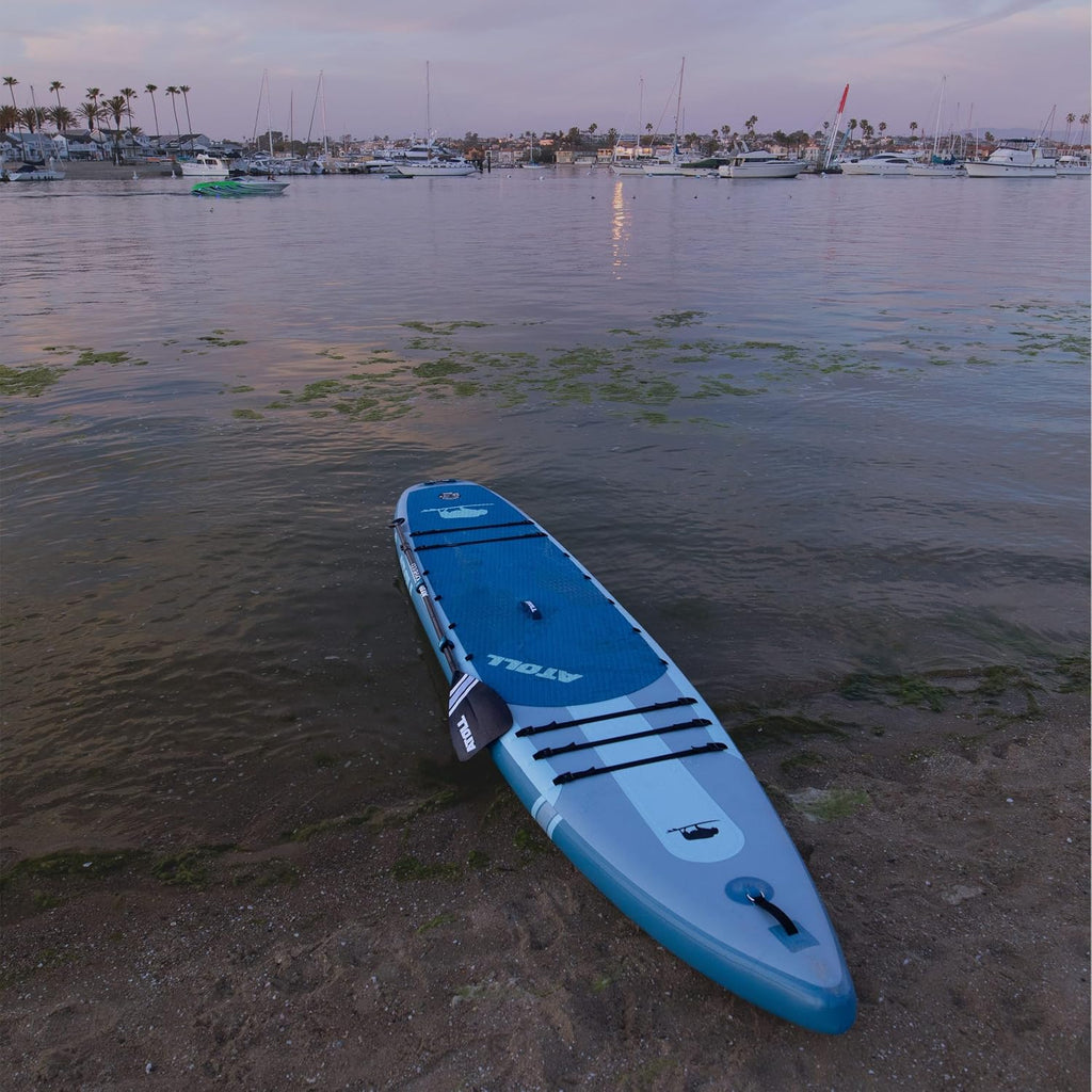 Atoll Inflatable Stand Up Paddle Board | Extra Wide SUP for Adults, Fishing, Touring & All-Around Adventure | Stable Paddle Board with Accessories (Aqua Blue, 12.6 Feet)