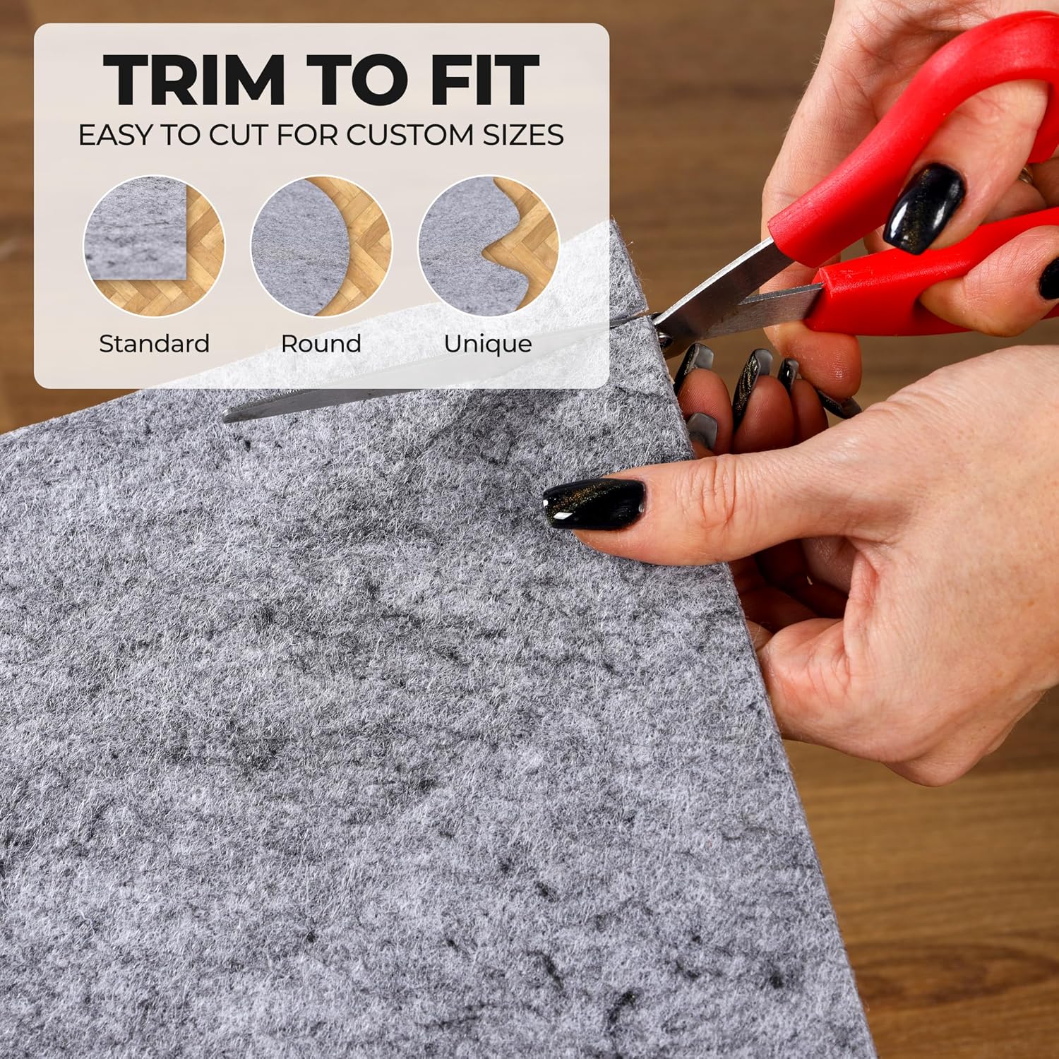 BNM Indoor Area Rug Pad, Non-Slip, Non-Skid Floor Protector, Hardwood, Tile Floor Padding, Furniture Gripper Mat, Slide Stopper, Felt and Rubber Rug Grip, with Sticky Coating for Carpet, 12' x 18'