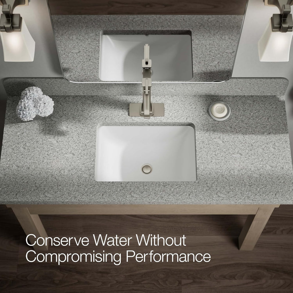 KOHLER K-26430-4K-BN Riff Tall Single-Handle Bathroom Sink Faucet, 1.0 GPM, Single-Hole, Modern Classic Design, Vibrant Brushed Nickel