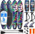 SereneLife Set of 2 Inflatable Stand Up Paddle Boards with Premium Accessories – SUP Pair with 32' Wide Stable Design, Non-Slip EVA Deck Pad for Adults and Youth of All Skill Levels, 350 lbs Capacity