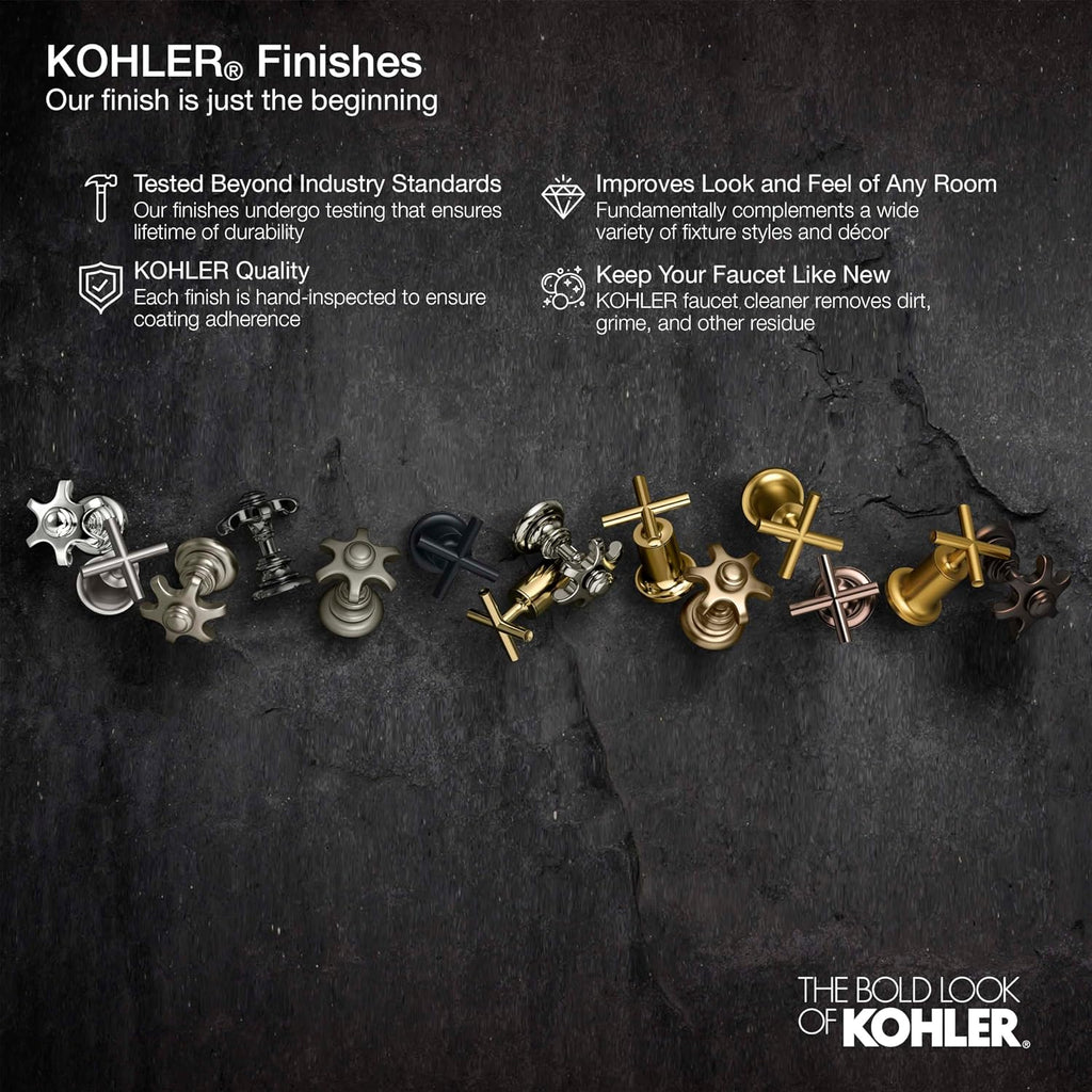 Kohler T27040-4-BMB OCCASION™ Thermostatic valve trim with lever handle, Matte Black w/Moderne Brass
