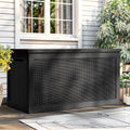 YITAHOME 320 Gallon Outdoor Storage Box, Large Water Resistant Resin Deck Box, Indoor Outdoor Lockable Storage Container for Patio, Garden, Cushions, Tools, Equipment(Black)
