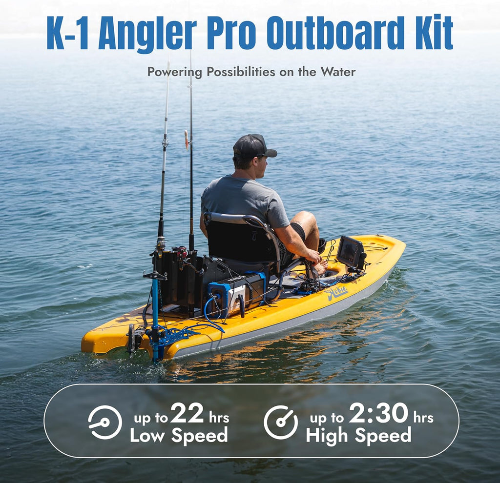 Bixpy K-1 Angler Pro Outboard Kit – Includes K1 Kayak Motor with Remote Control & Quick-Release Mount for Kayaks, Canoes, Paddleboards, Dinghies & Inflatable Boats