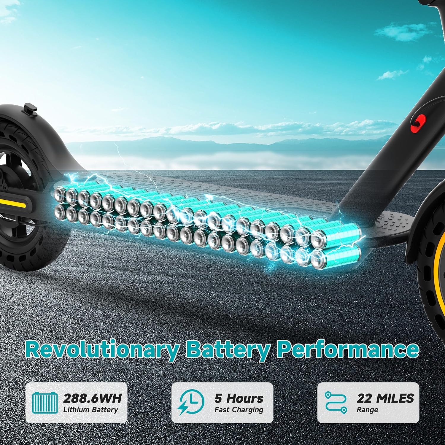 Qlaway 8.5' E Scooter for Adults 19/22 MPH 350/500W Motor 187.2/288.6/441WH Battery, Motorized Scooter Up to 22 Miles Range, Foldable Bearing 265 LBS/APP Control