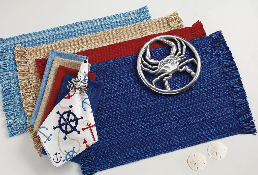 DII Variegated Tabletop Collection, Napkin Set, 20x20, Nautical Blue, 6 Piece