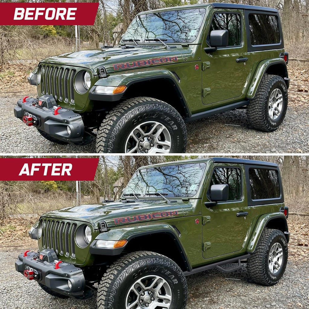 SMANOW Compatible with Running Boards Jeep 2007-2018 Wrangler Jk 2 Door, Dual-Stage Textured Black Powder Coated, Step Bars Side Step Nerf Bars.