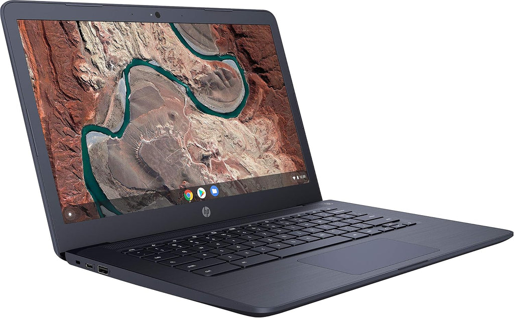 HP Chromebook 14-inch Laptop with 180-Degree Hinge, Full HD Screen, AMD Dual-Core A4-9120 Processor, 4 GB SDRAM, 32 GB eMMC Storage, Chrome OS (14-db0080nr, Ink Blue)