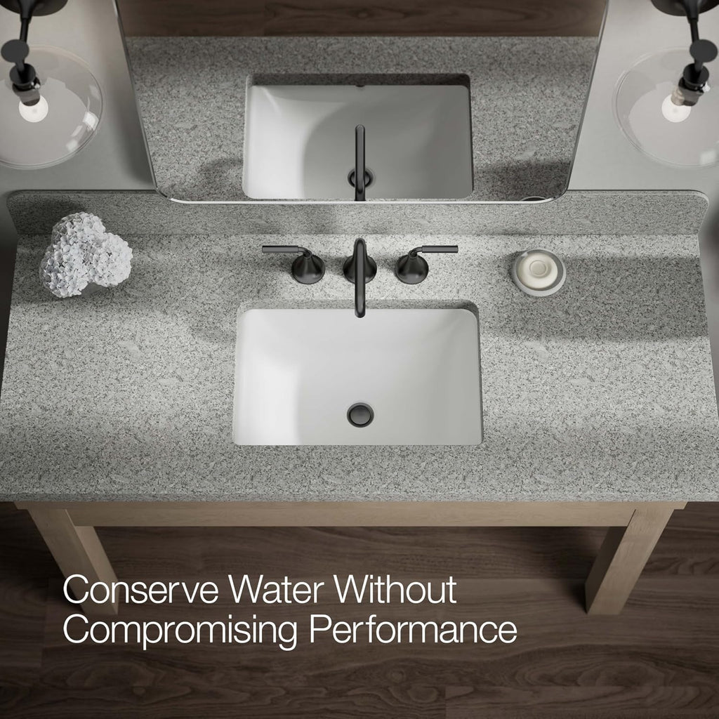 KOHLER 27416-4K-BL K-27416-4K-BL Tone Widespread Bathroom Sink Faucet, 1.0 GPM, Matte Black