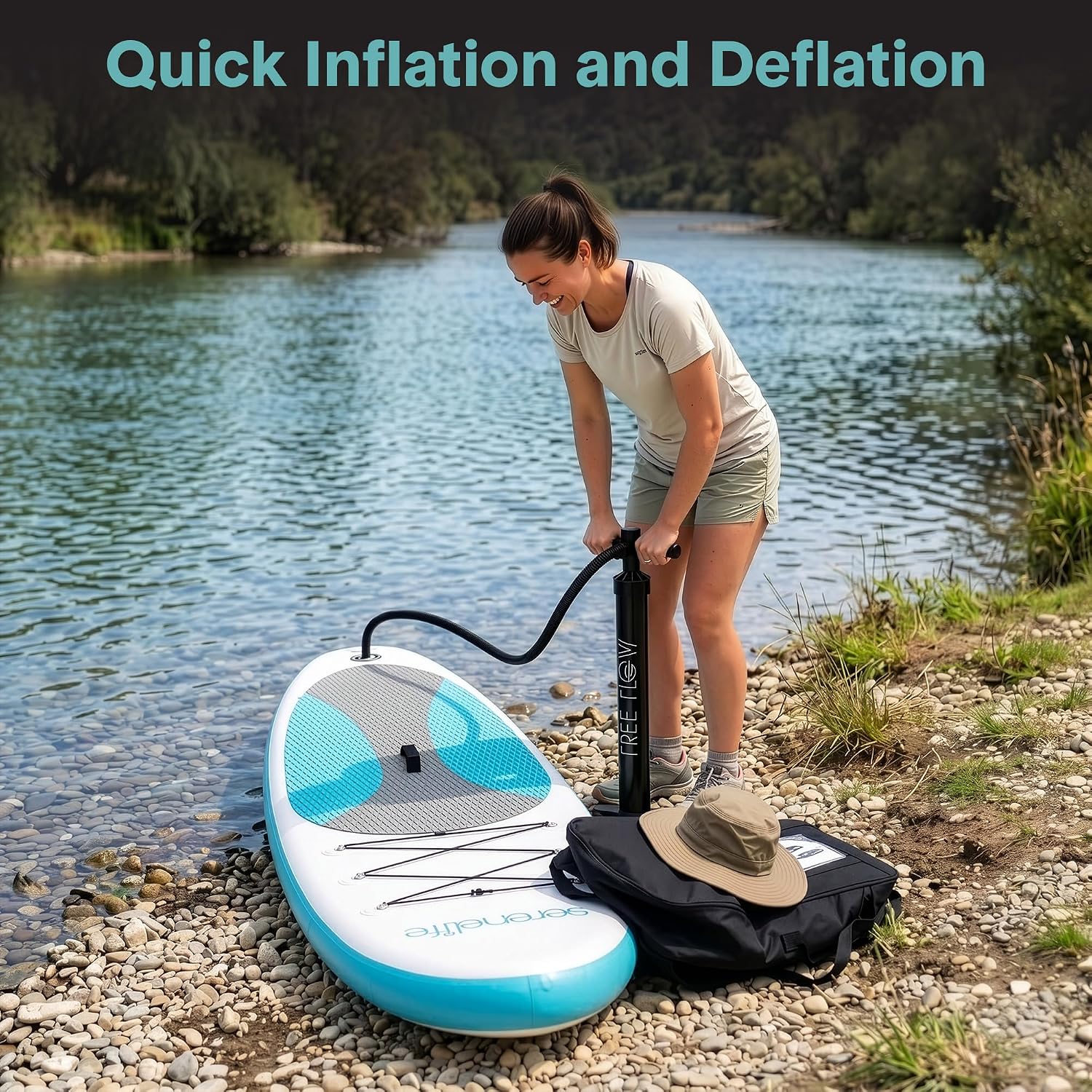 SereneLife Inflatable Stand Up Paddle Board