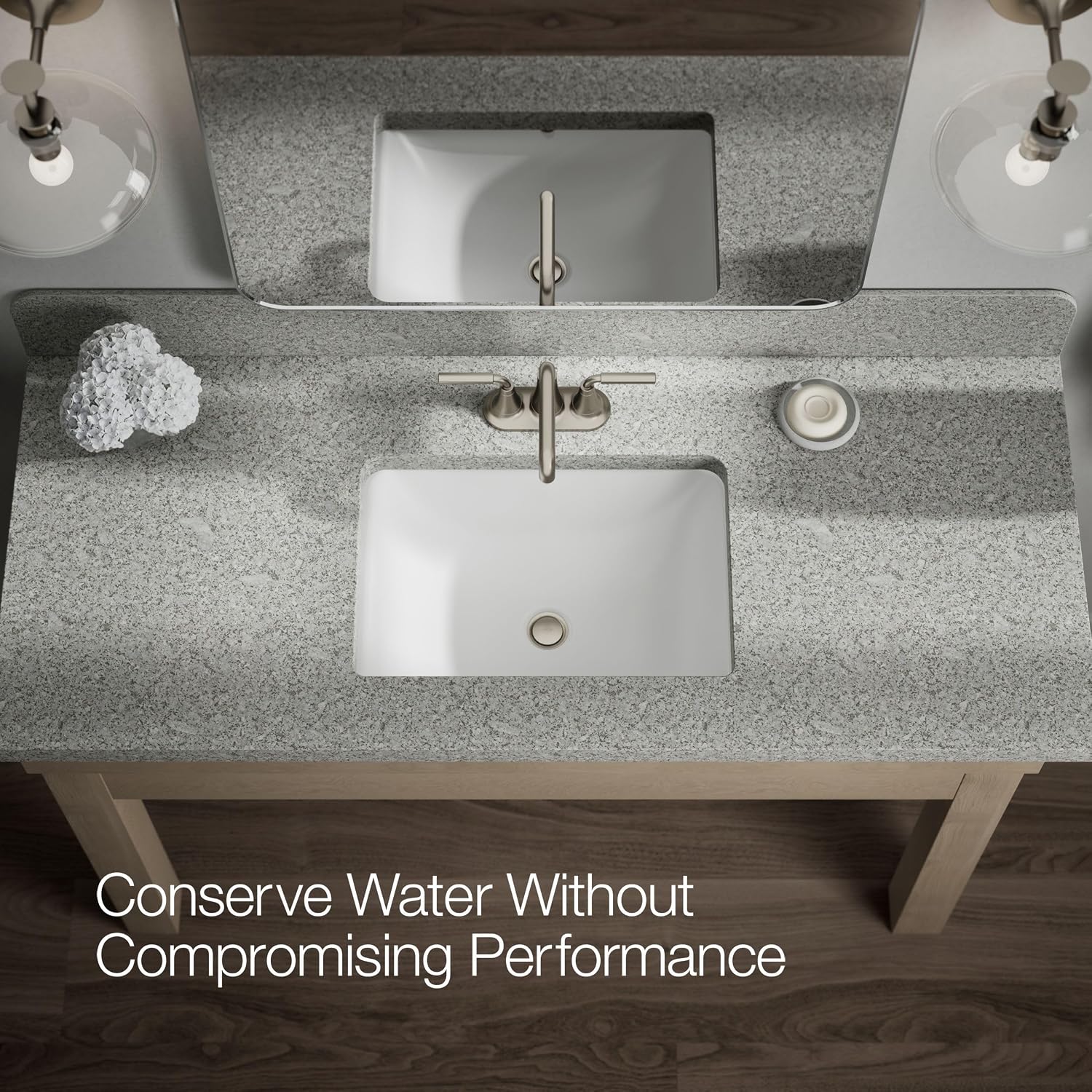 KOHLER K-27414-4-BN Tone™ Centerset Bathroom Sink Faucet, Clicker Drain, Bathroom Faucets, 1.2 GPM, Vibrant Brushed Nickel