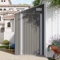 YOPTO 4×8 FT Outdoor Metal Storage Shed,Heavy-Duty Lean to Storage Shed with Lockable Single Side Hinge Door,Waterproof Metal Storage Tool House W/Sloping Roof,Air Vent&Protect Film,for Backyard,Gray