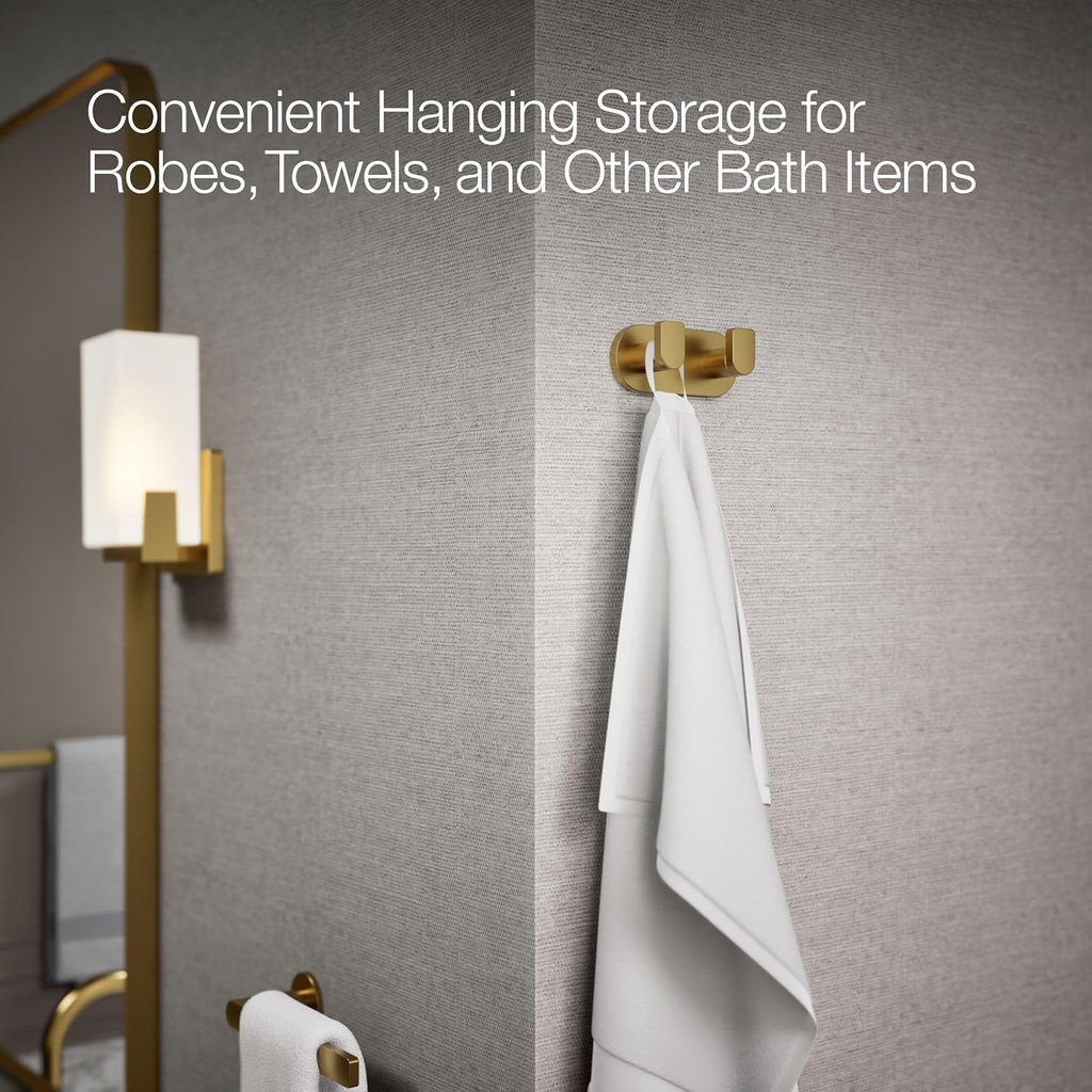 Kohler 73146-2MB Composed® Double Robe Hook, Vibrant Brushed Moderne Brass