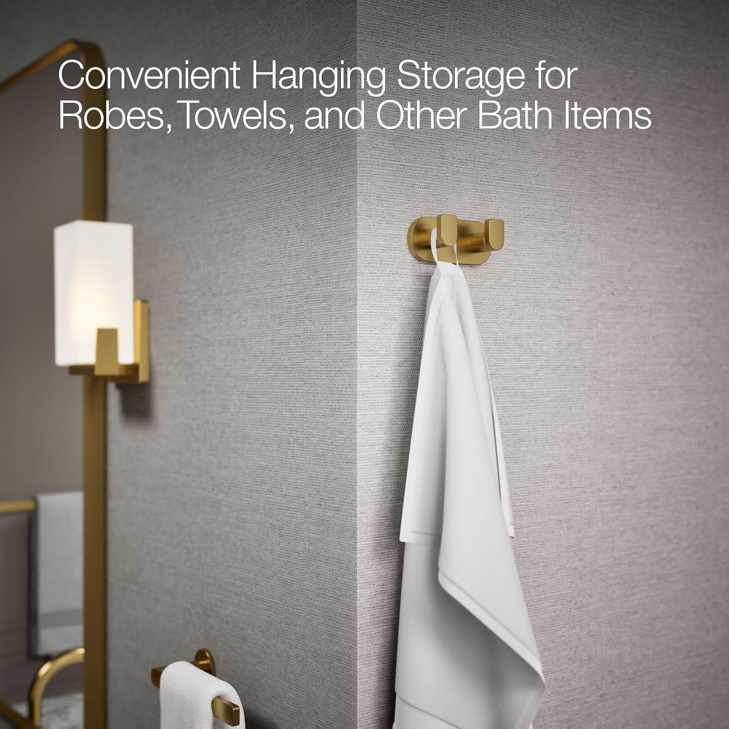 Kohler 73146-2MB Composed® Double Robe Hook, Vibrant Brushed Moderne Brass