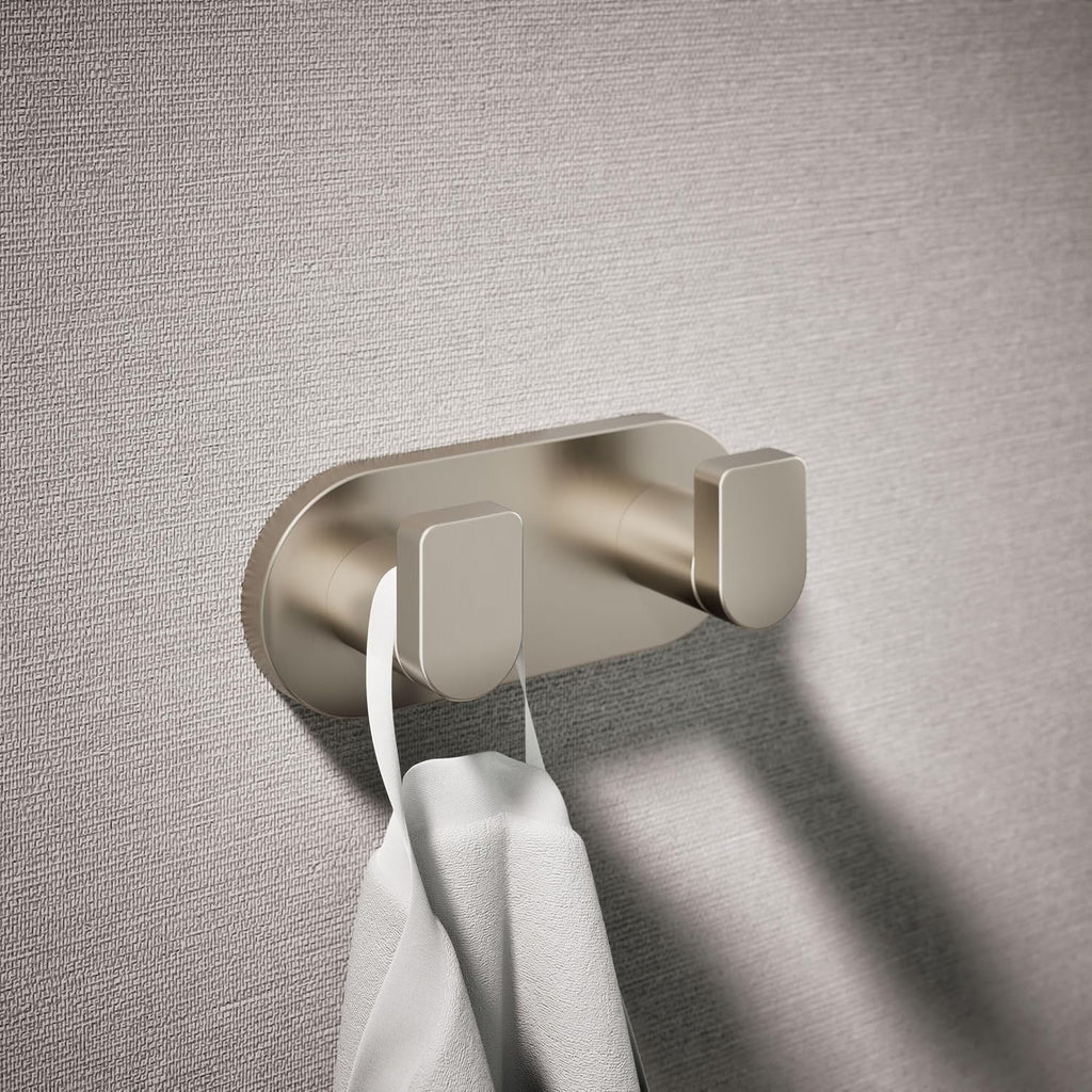 Kohler K73146-BN Composed Double Robe Hook Rack Vibrant Brushed Nickel