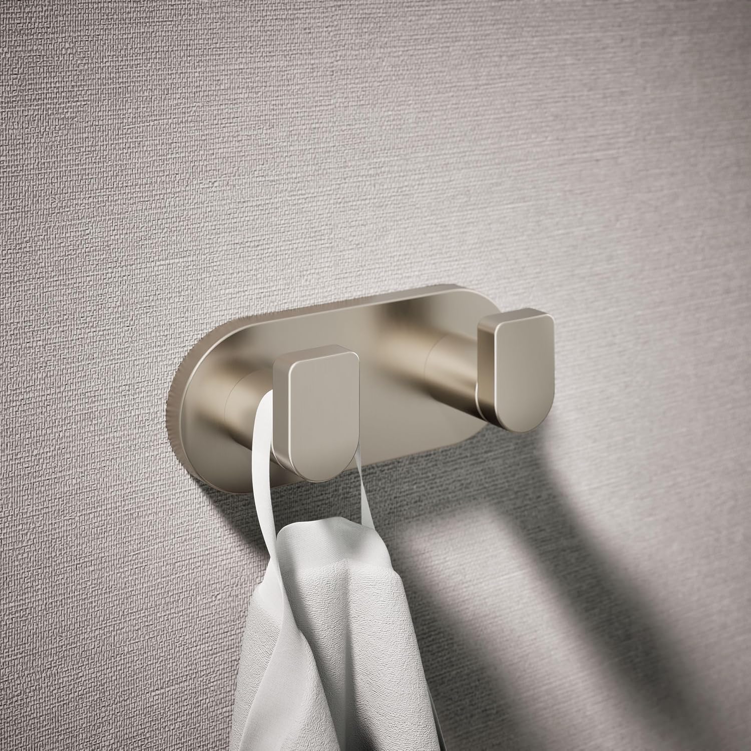 Kohler K73146-BN Composed Double Robe Hook Rack Vibrant Brushed Nickel