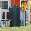 YOPTO Storage Shed,Iron 2-in-1 Storage Cabinet with A Solid Lock System and Sloped Roof,Outdoor Firewood Shed w/Waterproof,Garden Tool House for Lawnmowers,firewood,Dark Gray