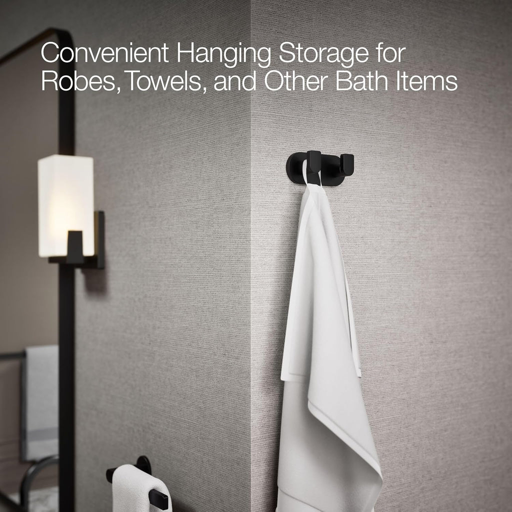 Kohler 73146-BL Composed® Double Robe Hook, Matte Black