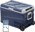 EKOJUCE 12 Volt Refrigerator Portable Fridge Freezer - 48 Quart(45L) Electric Cooler with Wheels, 12/24V DC & 100-240V AC, -4℉-68℉, APP Control, 12V Car Fridge for Camping, Boating, RV, Outdoor, Home