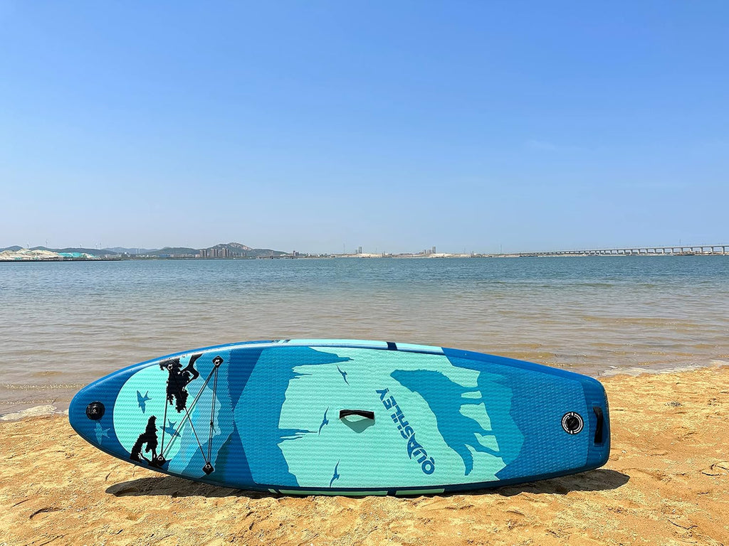 Inflatable Paddle Board 9.9'x33 x5 with Premium SUP Accessories & Backpack, Wide Stance, Bottom Fin for Paddling, Paddle, Leash, Surf Control, for Youth & Adult