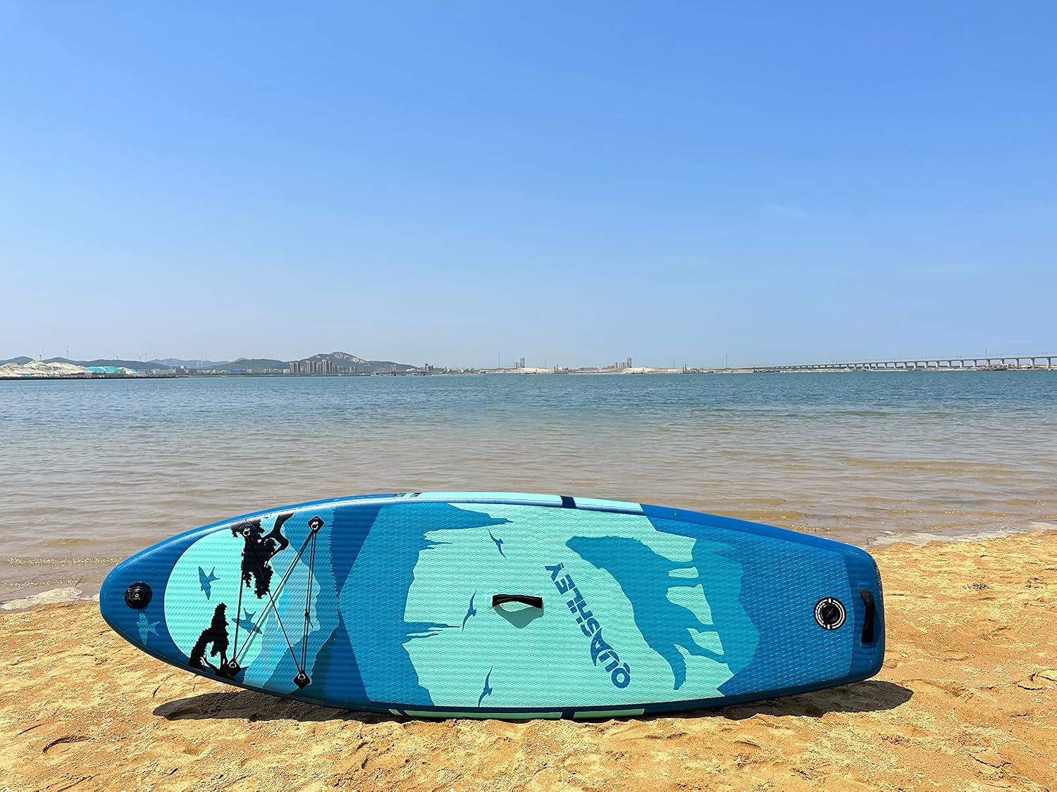Inflatable Paddle Board 9.9'x33 x5 with Premium SUP Accessories & Backpack, Wide Stance, Bottom Fin for Paddling, Paddle, Leash, Surf Control, for Youth & Adult