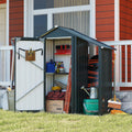 Small 5 × 2 FT Sheds & Outdoor Storage with Side Extension Roof, Waterproof Metal Outside Storage Shed with Sturdy Frame, Utility Tool Shed for Backyard Garden — Dark Gray