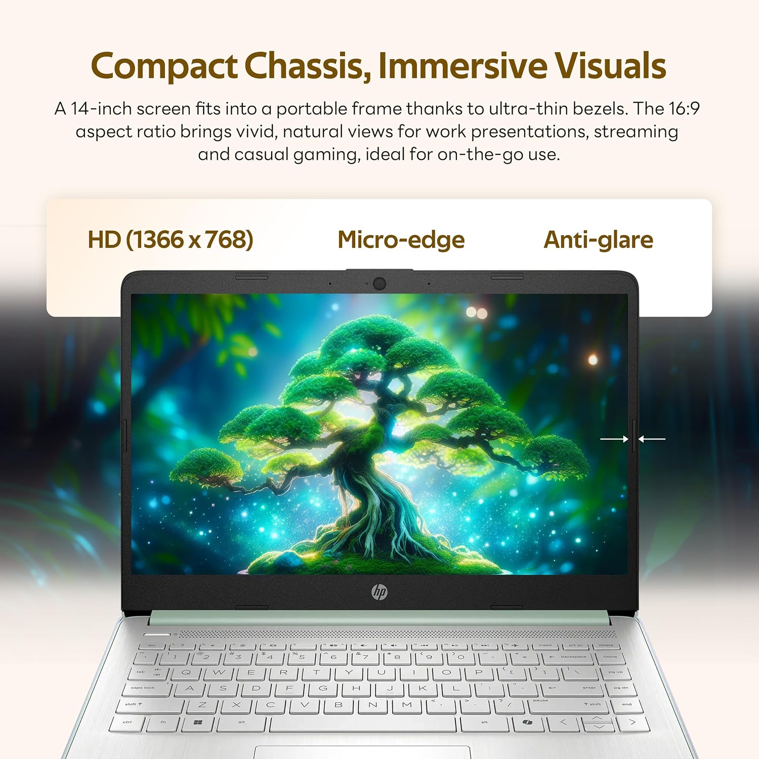 HP Stream 14' HD Student&Business Laptop with AI Copilot, Intel Processor N150, 4GB RAM, 1.12TB Storage (128GB UFS + 1TB Docking Station), 1 Year Office 365, Intel Graphics, Win 11, Willow Green