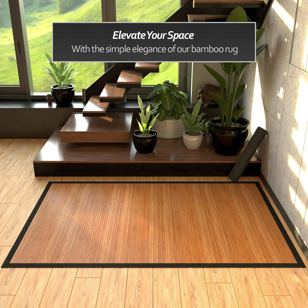 Red Lantern Bamboo Rug - Burnt Bamboo - 5' x 8'
