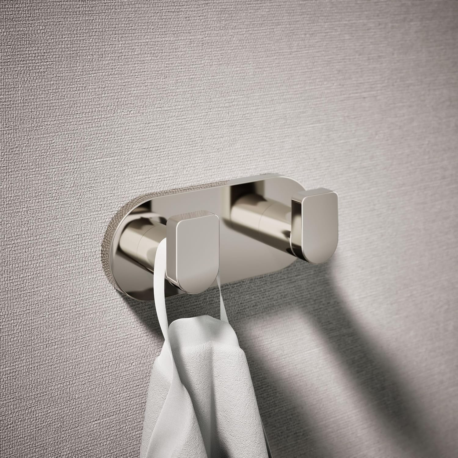 Kohler 73146-SN Composed® Double Robe Hook, Vibrant Polished Nickel