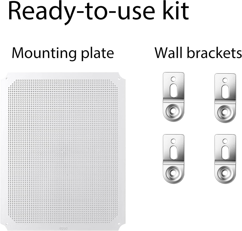 Gratury Junction Box, IP67 Waterproof Plastic Enclosure for Electrical Project, Hinged Grey Cover, Includes Mounting Plate and Wall Bracket (Grey Cover with Inner Door, 20'×16.1'×7.9')
