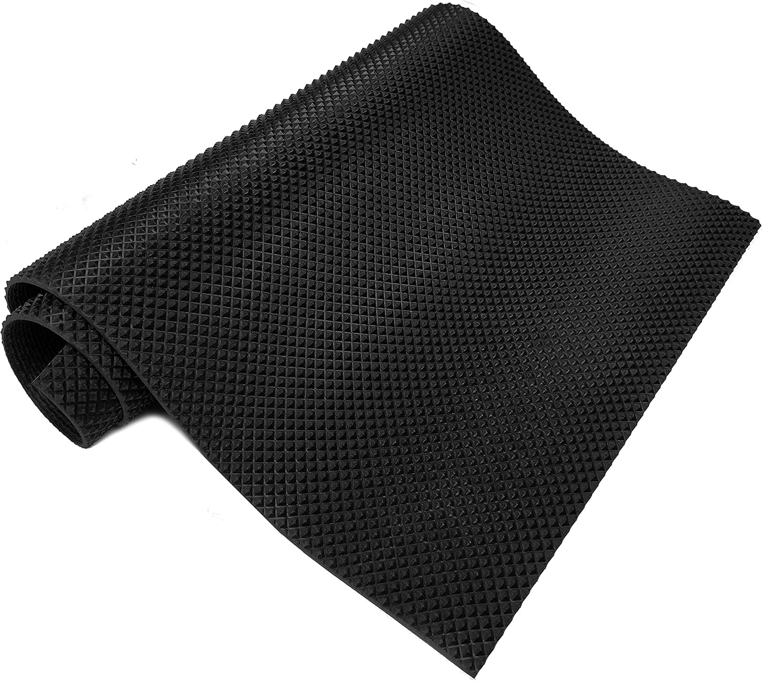 Herco 4' x 10' All Purpose Pyramid Grip Vinyl Mat - Black