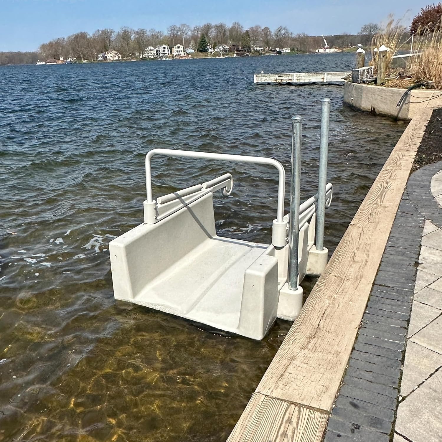 Personal Kayak Launch Station to Safely Launch Kayaks, Canoes, and Stand Up Paddle Boards, for Fixed Docks, 85-Inch x 48-Inch x 50-Inch, Tan