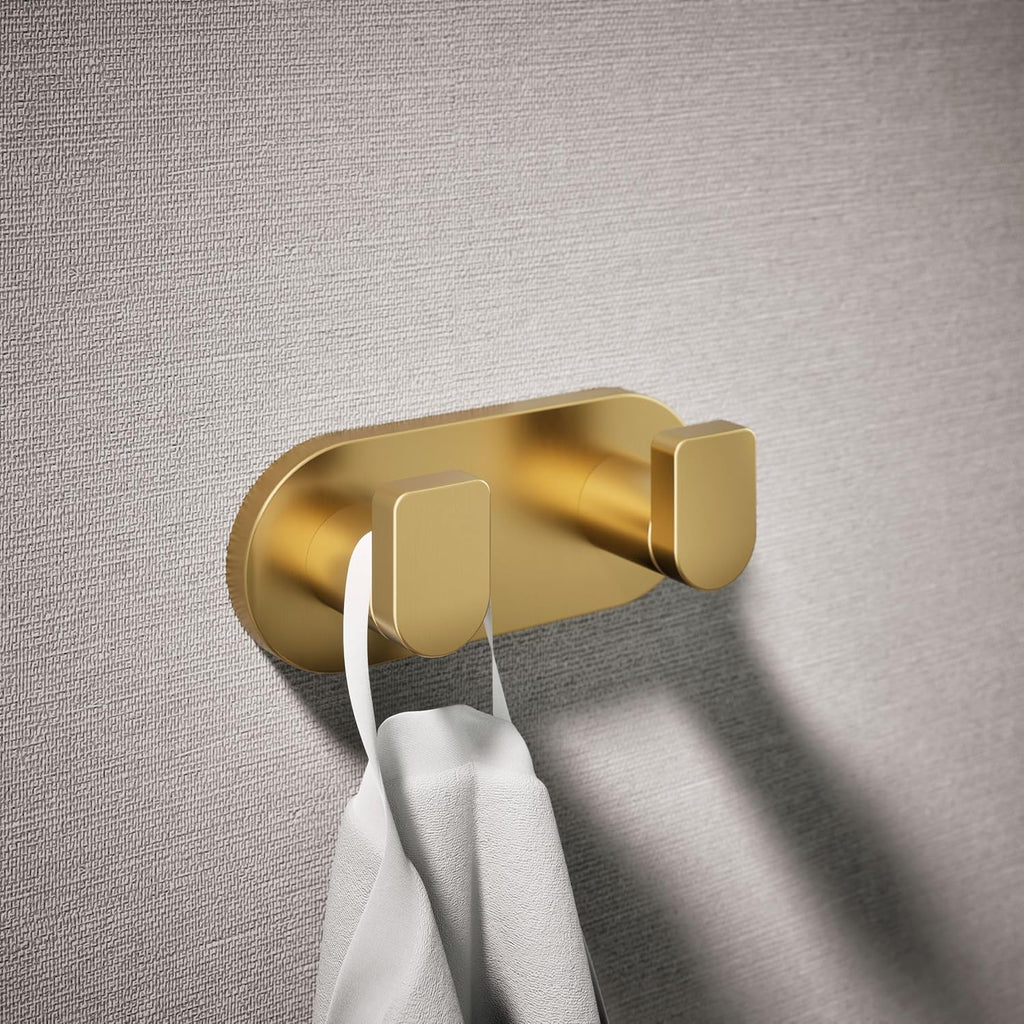 Kohler 73146-2MB Composed® Double Robe Hook, Vibrant Brushed Moderne Brass