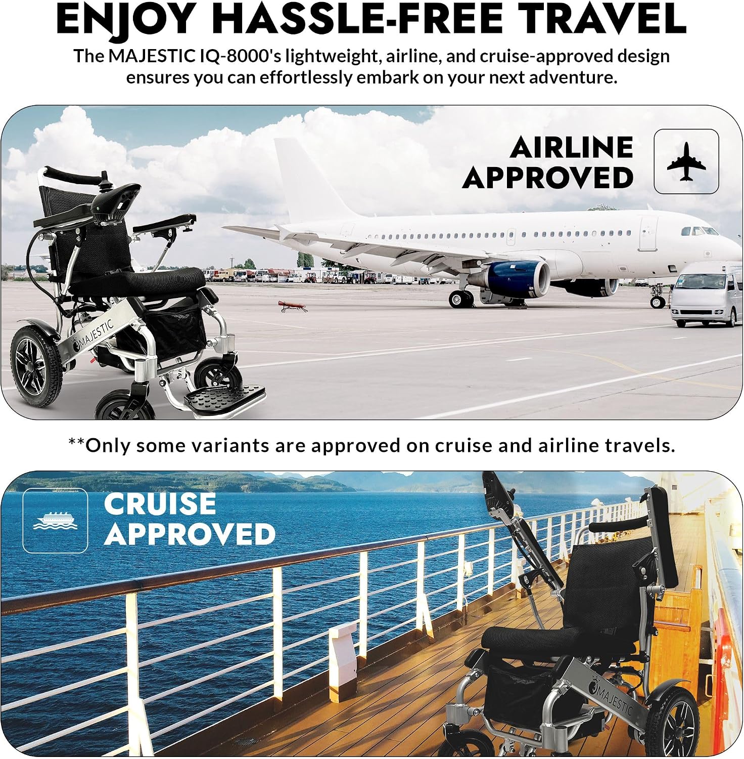 Majestic IQ-8000 Electric Wheelchairs for Adults,Motorized Wheelchairs for Seniors,Ultra Light Wheelchair,Folding Power Wheelchair,Durable Wheel Chair,Silla De Ruedas para Adultos,20' Wide Seat