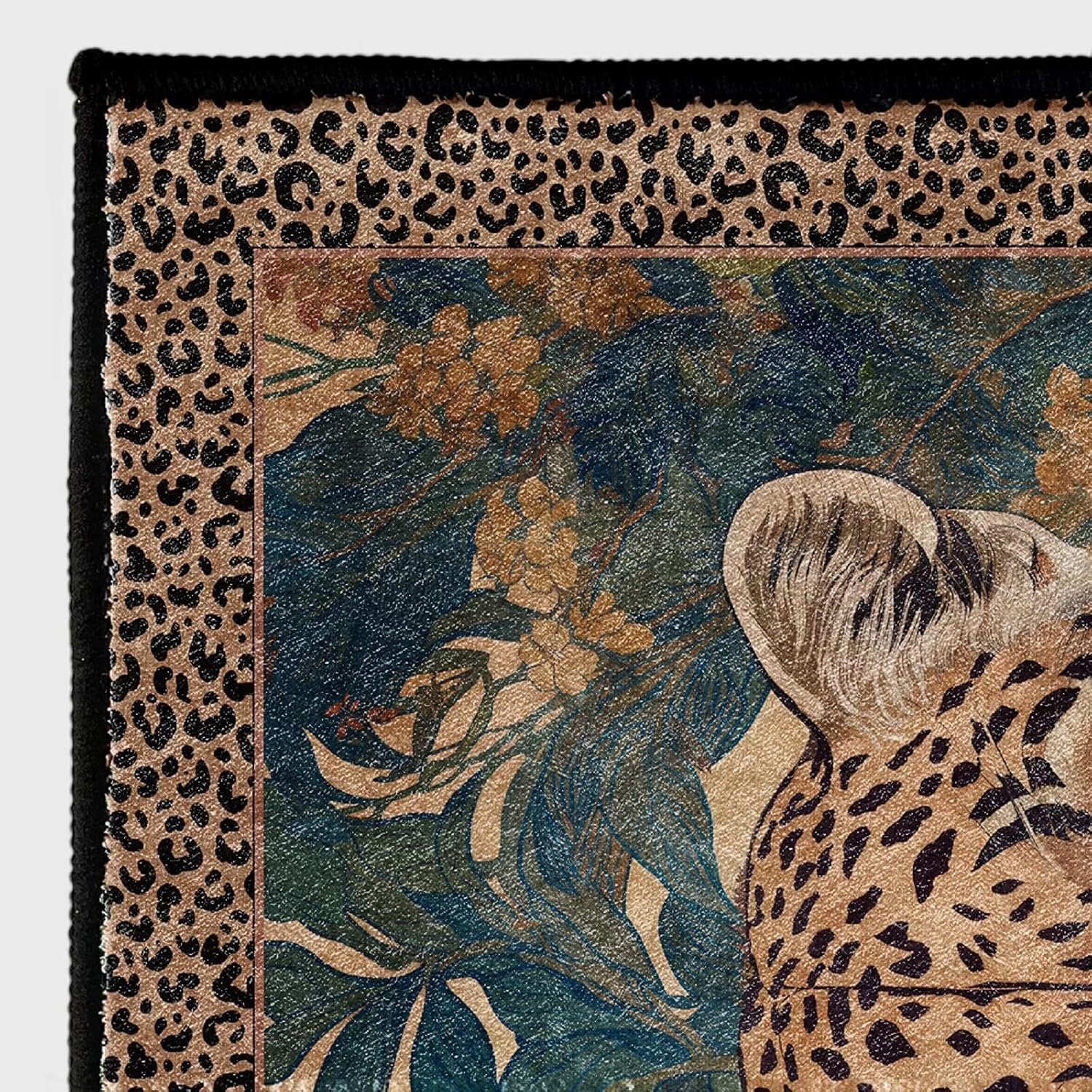 Luxury Living Room Leopard Printed Area Rug Boho Cheetah Rugs 6by9ft for Bedroom Study Room Washable Non Skid Decorative Floor Mats