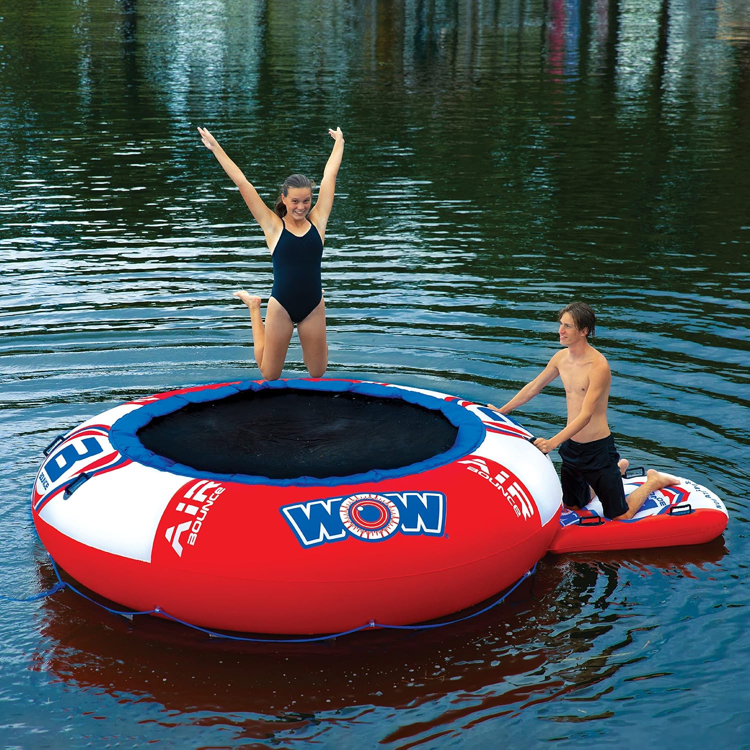 Wow Sports - Wow Air Jump Bouncer - Inflatable Floating Trampoline - 10 Foot Water Trampoline - Floating Lake Trampoline
