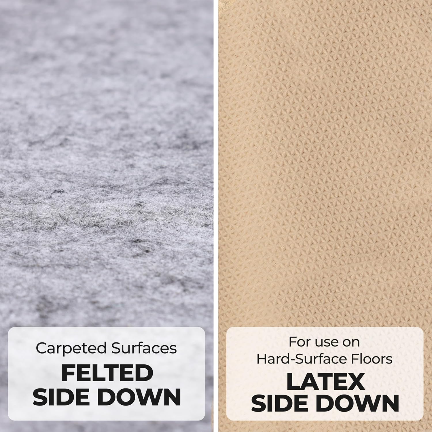 BNM Indoor Area Rug Pad, Non-Slip, Non-Skid Floor Protector, Hardwood, Tile Floor Padding, Furniture Gripper Mat, Slide Stopper, Felt and Rubber Rug Grip, with Sticky Coating for Carpet, 8' x 11'