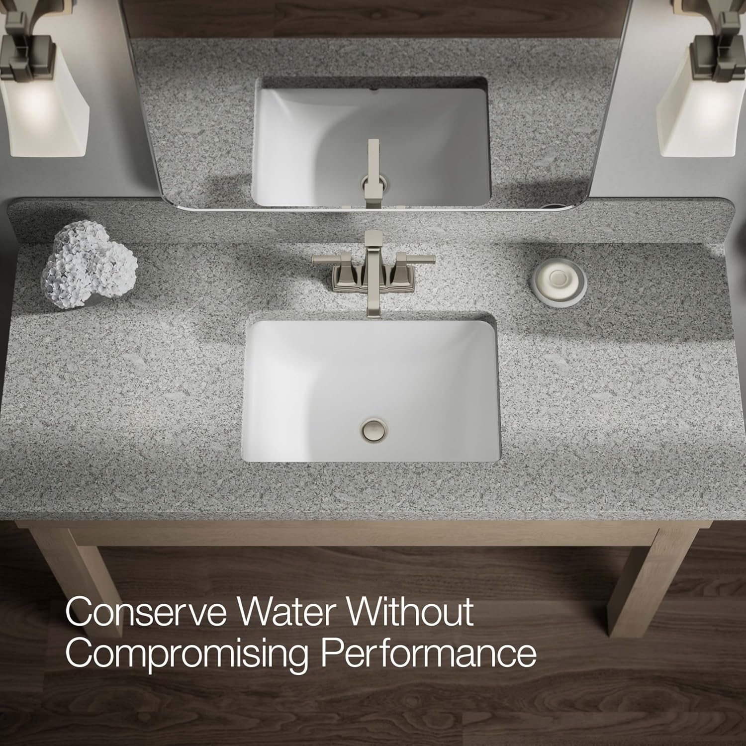 Kohler K-27398-4K-BN Riff Centerset Bathroom Sink Faucet, 1.0 gpm, Vibrant Brushed Nickel
