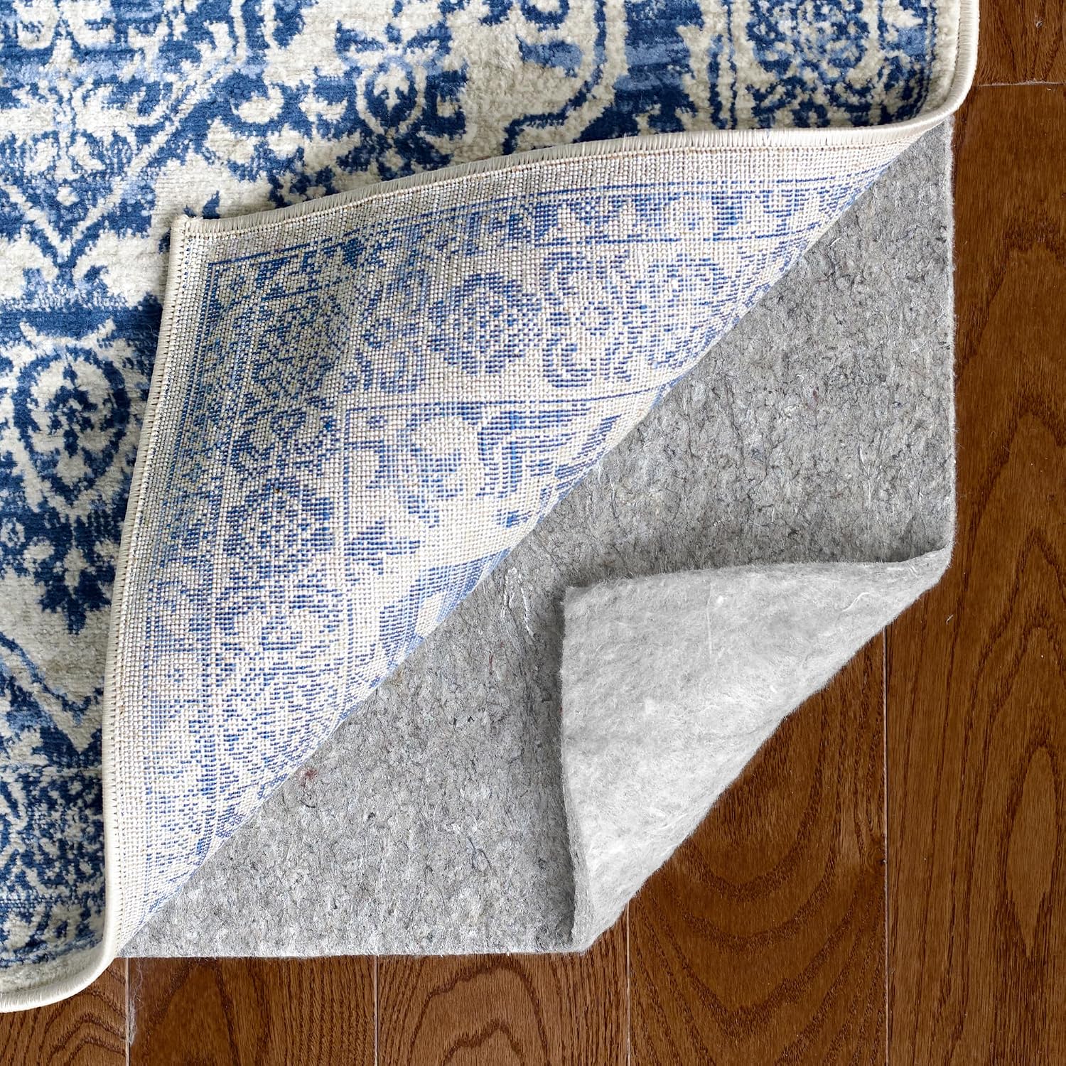 RUGPADUSA, 5'3' x 7'6', 100% Felt Rug Pad (3/8' Thick), Safe for All Floors, Low-VOC, Made in the USA, 2-Year Warranty