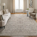 Bloom Rugs Washable Non-Slip 10x14 Rug - Beige/Off White Traditional Bordered Area Rug for Living Room, Bedroom, Dining Room, and Kitchen - Exact Size: 10' x 14'